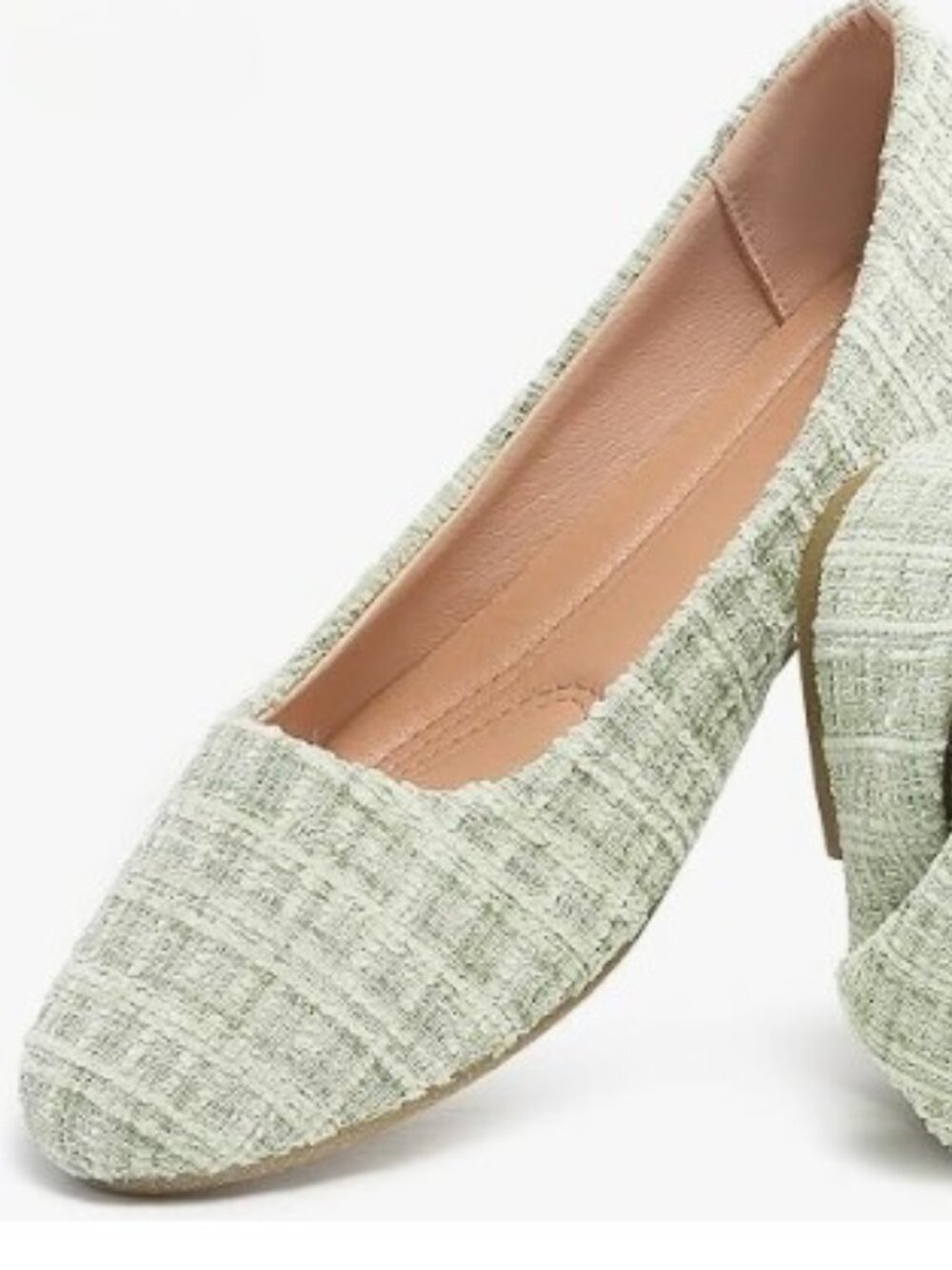 Green Ballet Flats Women’s Size 10 Round Toe Memory Foam Slip On